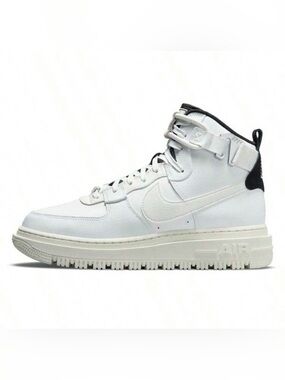Nike White and Black High-Top Sneakers with Swoosh
